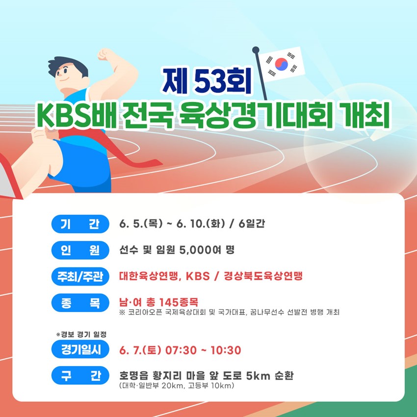 1.제53회 KBS배 전국육상경기대회 개최💙